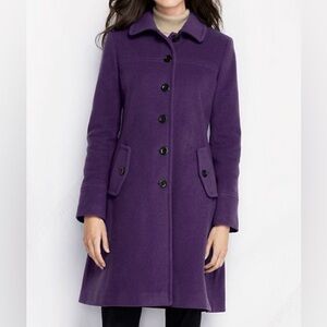 BLACK Lands’ End Classic Wool Swing Car Coat